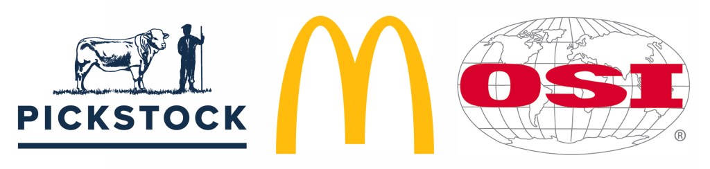 Logos of Pickstock Telford, McDonald's Corporation, and OSI Food Solutions