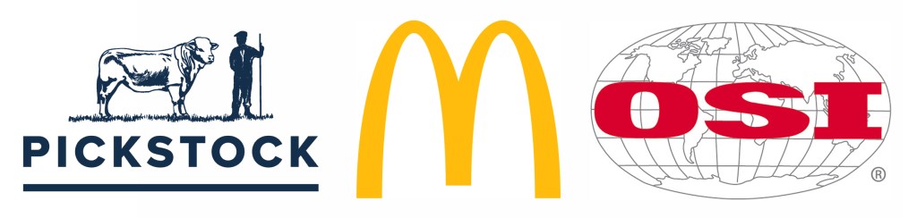 Logos of Pickstock Telford, McDonald's Corporation, and OSI Food Solutions