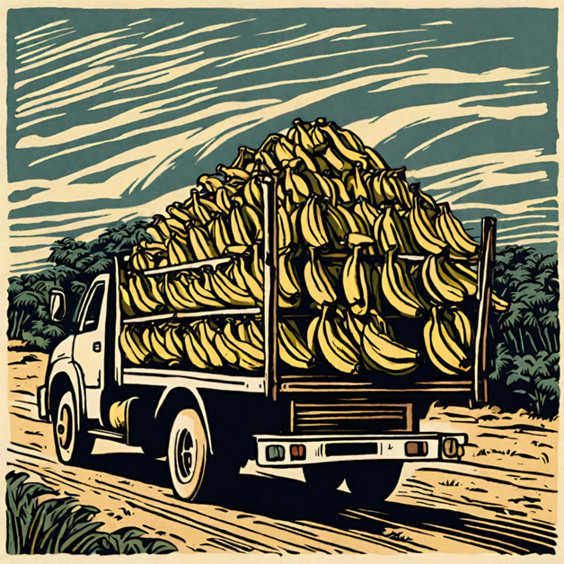 African banana truck, illustrating supply chain sustainability.