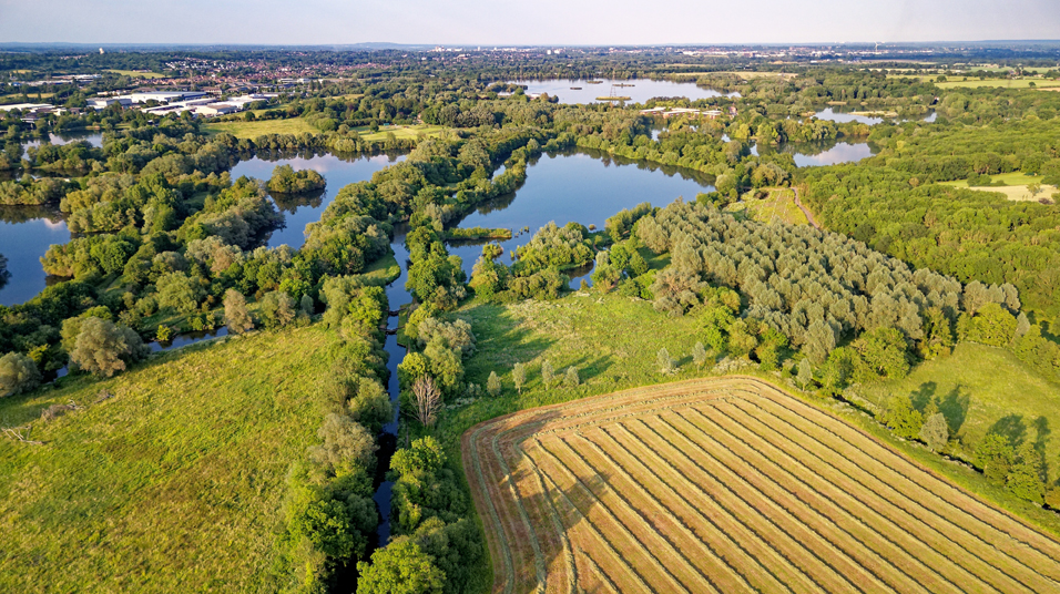 Aerial view of Berkshire rural landscape